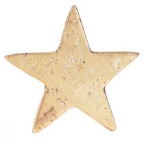 Artikel Servettringar stjärnguld antik look metall 6,5cm Ø4cm 4 st