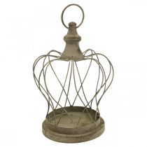Shabby Chic Deco Crown Rustik metallkrona för upphängning H27cm
