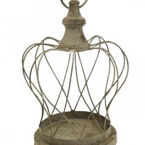 Shabby Chic Deco Crown Rustik metallkrona för upphängning H27cm