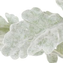Artikel Konstgjord Senecio-gren, silverblad, intrikat tillverkad, 45 cm, 3 stycken