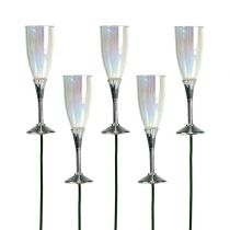 Artikel Nyårsdekoration champagneglasplugg silver 7,5cm L27cm 12st