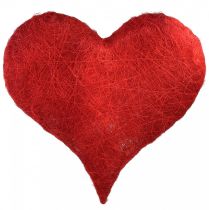 Artikel Sisal hjärta hjärta dekoration med sisal fibrer i rött 40x40cm