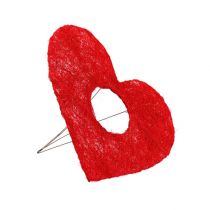 Artikel Sisal hjärtmanschett röd 15cm 10 st.