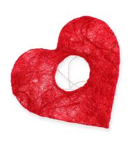 Sisal hjärtmanschett 10 cm röd 12st