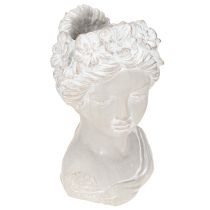 Artikel Skulptur kvinnlig byst gjuten stenkruka grå antik 15×14×25cm
