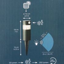 Artikel Solcellsdriven trädgårdslampa med rörelsesensor, LED, 34 cm