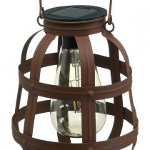 Solcellslampa, trädgårdslampa, dekorativ lykta varmvit Ø14,5cm H19cm