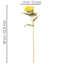 Artikel Konstgjord solros med realistiska blad och blommor, 58 cm, 3 stycken