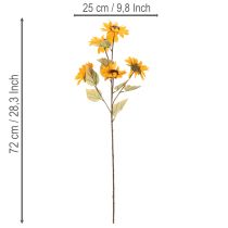 Artikel Konstgjord solrosblomma, naturtroget dekoration, 72 cm, 2 stycken