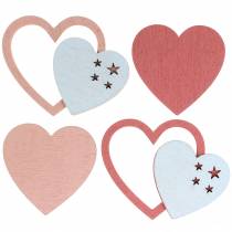 Artikel Strö dekoration hjärtan rosa/vit 24 st