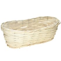 Artikel Spiskorg vitkalkad växtkorg i pil 38×18×12 cm