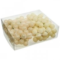 Artikel Mini julgranskulor krämmix matt/blank Ø25mm 140p