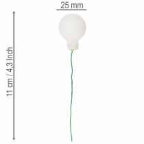 Artikel Speglade bär mini glaskulor på tråd, vita, 25 mm, 140 stycken