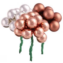 Artikel Spegelbär glas jul silver aprikos Ø20mm 140 st