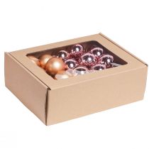 Artikel Spegelbär glaskulor tråd aprikos rosa Ø40mm 32 st