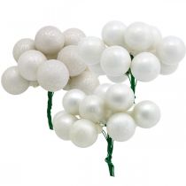 Mini julkulor vitmarmorerade sorterade spegelbär Ø25mm 140p
