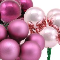 Mini julkula rosa bär spegel bär glas Ø25mm 140p