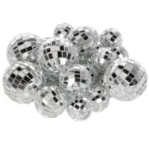 Artikel Dekorativa spegelkulor, festdekorationselement, silver, 2-4 cm, 50 stycken