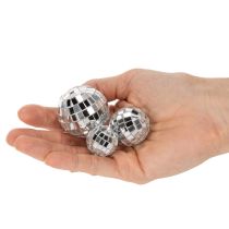 Artikel Dekorativa spegelkulor, festdekorationselement, silver, 2-4 cm, 50 stycken