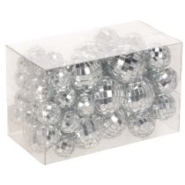 Artikel Dekorativa spegelkulor, festdekorationselement, silver, 2-4 cm, 50 stycken