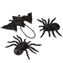 Artikel Spindel-, fladdermusfigurer svarta 10 cm, 14 cm 3 stycken