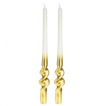 Artikel Vridna ljus vitguld spiralljus Ø2cm H30cm 2 st