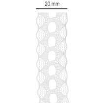 Artikel Dekorativt band med spets, bomull, fin kant, på rulle, 25 mm brett, 10 m långt