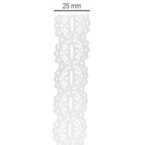 Artikel Dekorativt bomullsband med spetsmönster på rulle för DIY och dekoration, 25 mm brett, 10 m långt