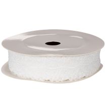Artikel Dekorativt bomullsband med spetsmönster på rulle för DIY och dekoration, 25 mm brett, 10 m långt