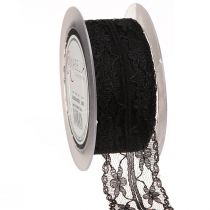 Artikel Spetsband vintage svart sorgeband spets 40mm 20m