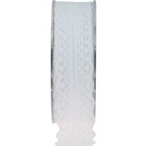Spetsband presentband vitt dekorativt band spets 28mm 20m