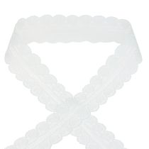 Spetsband hjärtan dekorativt band spets vit 25mm 15m