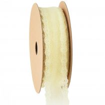 Artikel Spetsband bröllopsband dekorativt band spets gul 20mm 20m