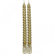 Koniska ljus vridna ljus spiralljus guld 24cm 2st