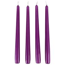 Avsmalnande ljus Wenzelljus lila 250/23mm 12st