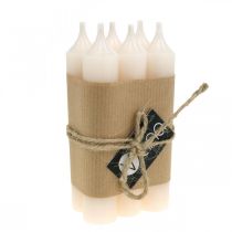Artikel Stickljus vit krämljusdekoration 120mm/Ø21mm 6 st