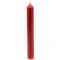 Avsmalnande ljus röda enfärgade ljus rubinröda 180mm/Ø21mm 6st