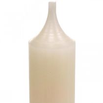 Artikel Vitt krämfärgat koniskt ljus, vaxljus, 180 mm/Ø21 mm, 6 stycken