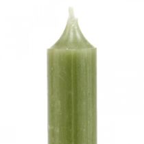 Artikel Stickljus gröna färgade vaxljus 180mm/Ø21mm 6st