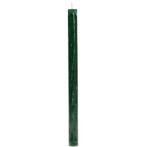 Artikel Taper ljus mörkgrön enfärgad 34 x 240mm 4 st
