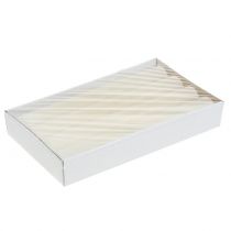 Artikel Enfärgade krämfärgade koniska ljus, 34 mm x 240 mm, 4 stycken