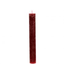 Artikel Koniska ljus enfärgade mörkröda 34mm x 240mm 4 st