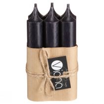 Artikel Koniska ljus korta små ljus svarta 110mm Ø21mm 6 st gäng