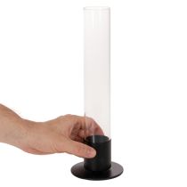 Artikel Konisk ljusstake med glascylinder. Enkel och tidlös. 31 cm