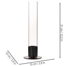 Artikel Konisk ljusstake med glascylinder. Enkel och tidlös. 31 cm