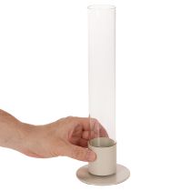 Artikel Modern konisk ljusstake med glascylinder och bas, 31 cm