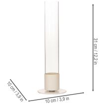 Artikel Modern konisk ljusstake med glascylinder och bas, 31 cm