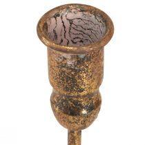 Artikel Antik pinnljushållare för 4 ljus guld 18×18cm H16,5cm