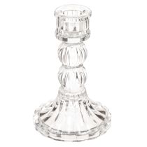 Artikel Transparent ljusstake, klassisk design, bordsdekoration, 12 cm, 2 stycken