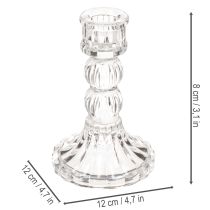 Artikel Transparent ljusstake, klassisk design, bordsdekoration, 12 cm, 2 stycken